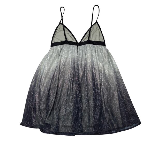Show Me Your Mumu Eva Mini Dress Black Gray Blue Metallic Icicle Holiday Medium - Picture 4 of 10